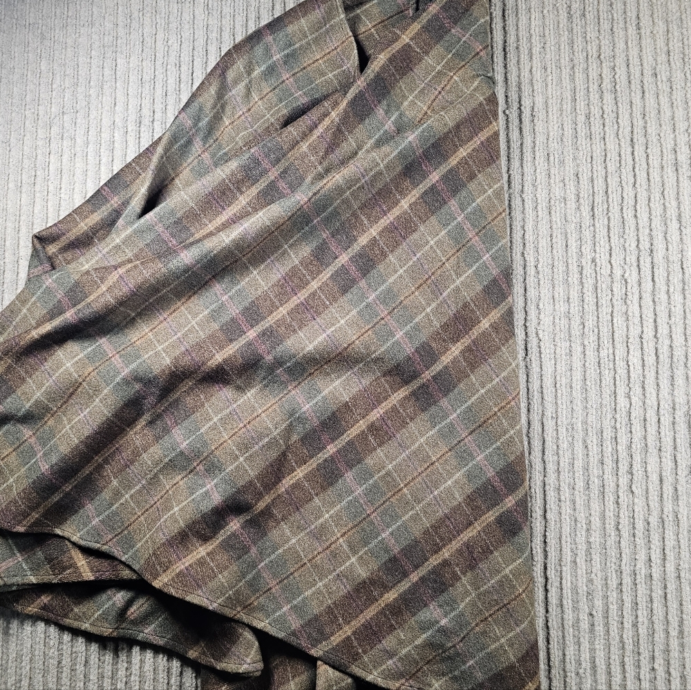 Lauren Ralph Lauren 100% Wool Poncho L/XL Tartan Plaid Cape Beautiful Old Money - Picture 6 of 10